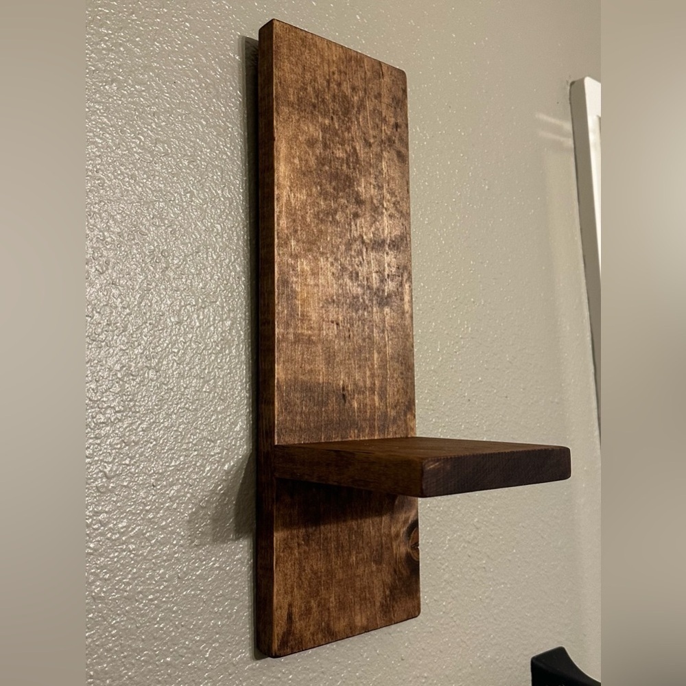 Modern Shape Rustic Pine Wooden Shelf - Picture 4 of 6